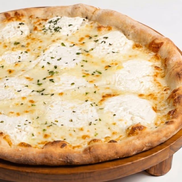 White Ricotta Cheese Pizza.