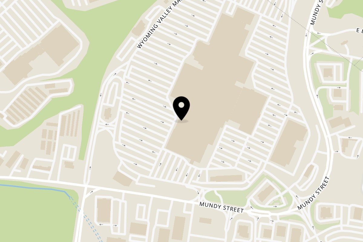 Map showing the location of Dino's Pizza (Wyoming Valley Mall) on 28 Wyoming Valley Mall Rd in Wilkes-Barre